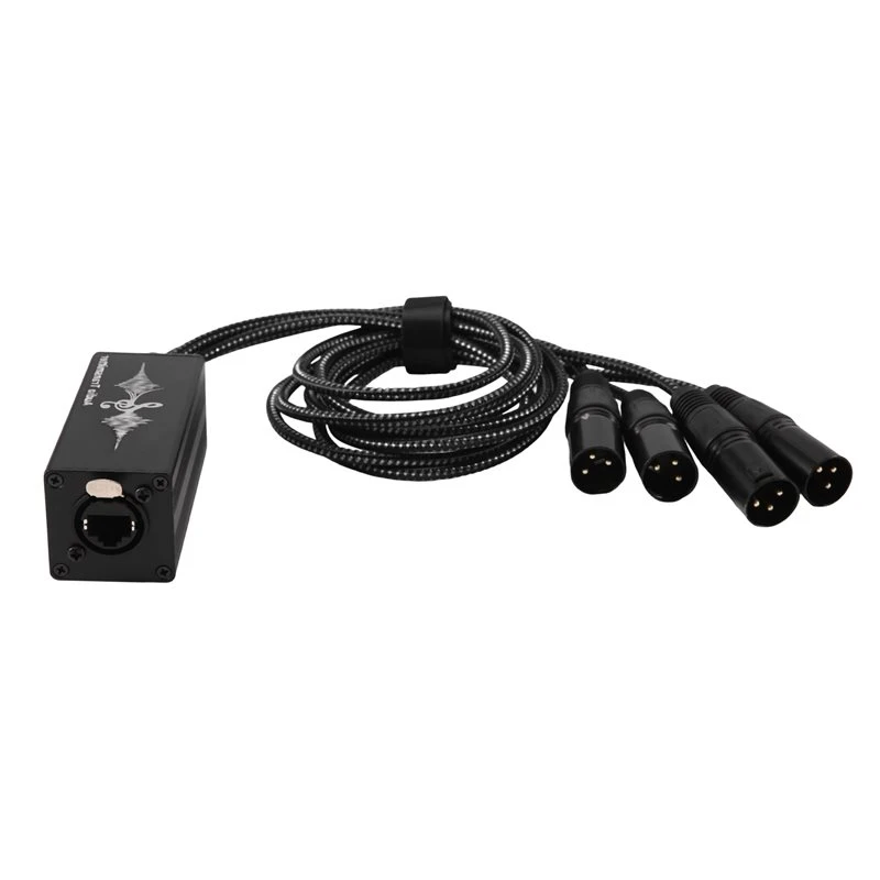 AT12 Multi Network Breakout Cable Splitter For Stage Sound Lighting- RJ45 CAT6 For Audio Snake 4 Channel XLR 3 Pin