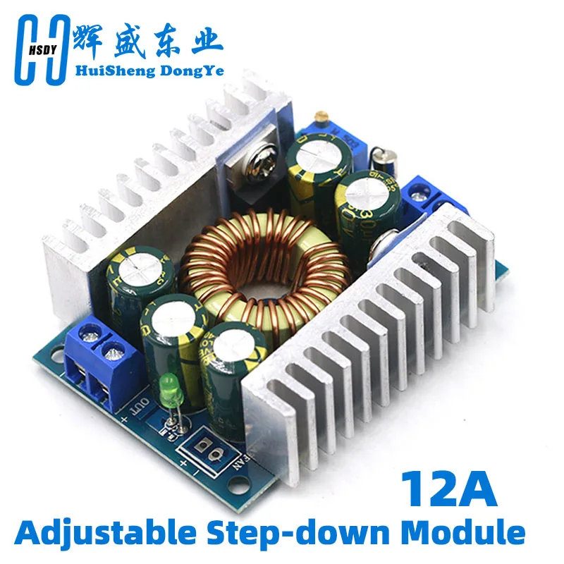 DC-DC High Power Low Ripple 12A Adjustable Step-down Module 95% Efficient Car Power Module