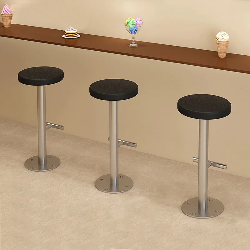 Fixed floor, high stool wrought iron chair