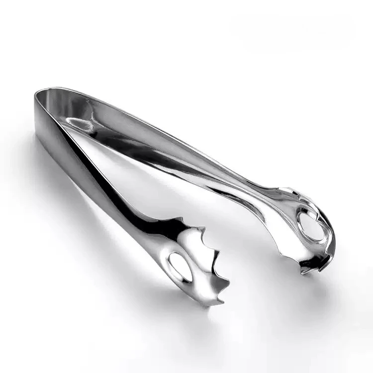 MODERN Premium 304 Stainless Steel Ice Tongs, Non-slip Mini Sugar Clip, Food Tweezers for Ice Cubes