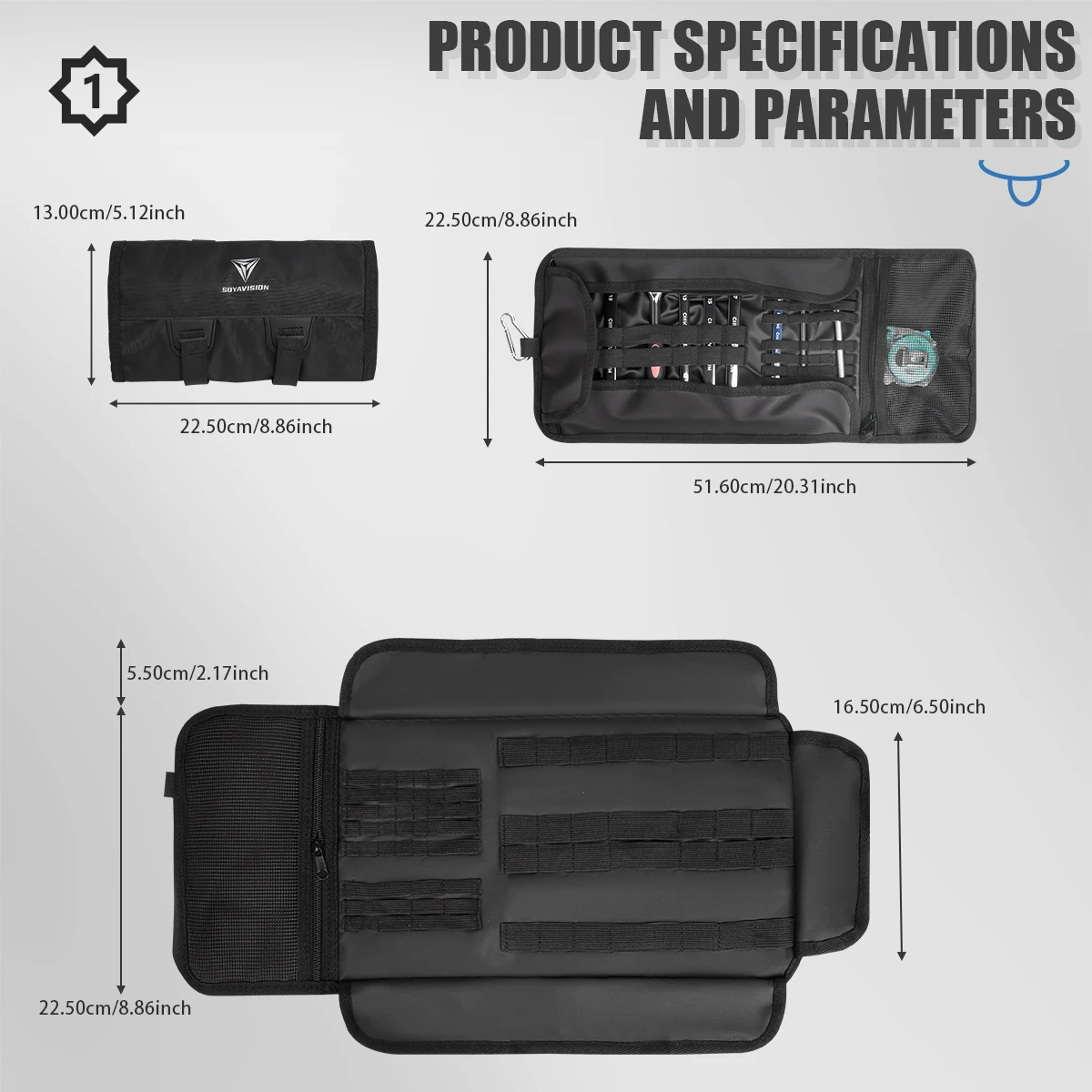 Motorcycle Accessories Tool Roll Bag Roll-Up Tool Pouch Wrench Sturdy Organizer Handlebar Tool Kit for Harley Enduro Dirt Bike