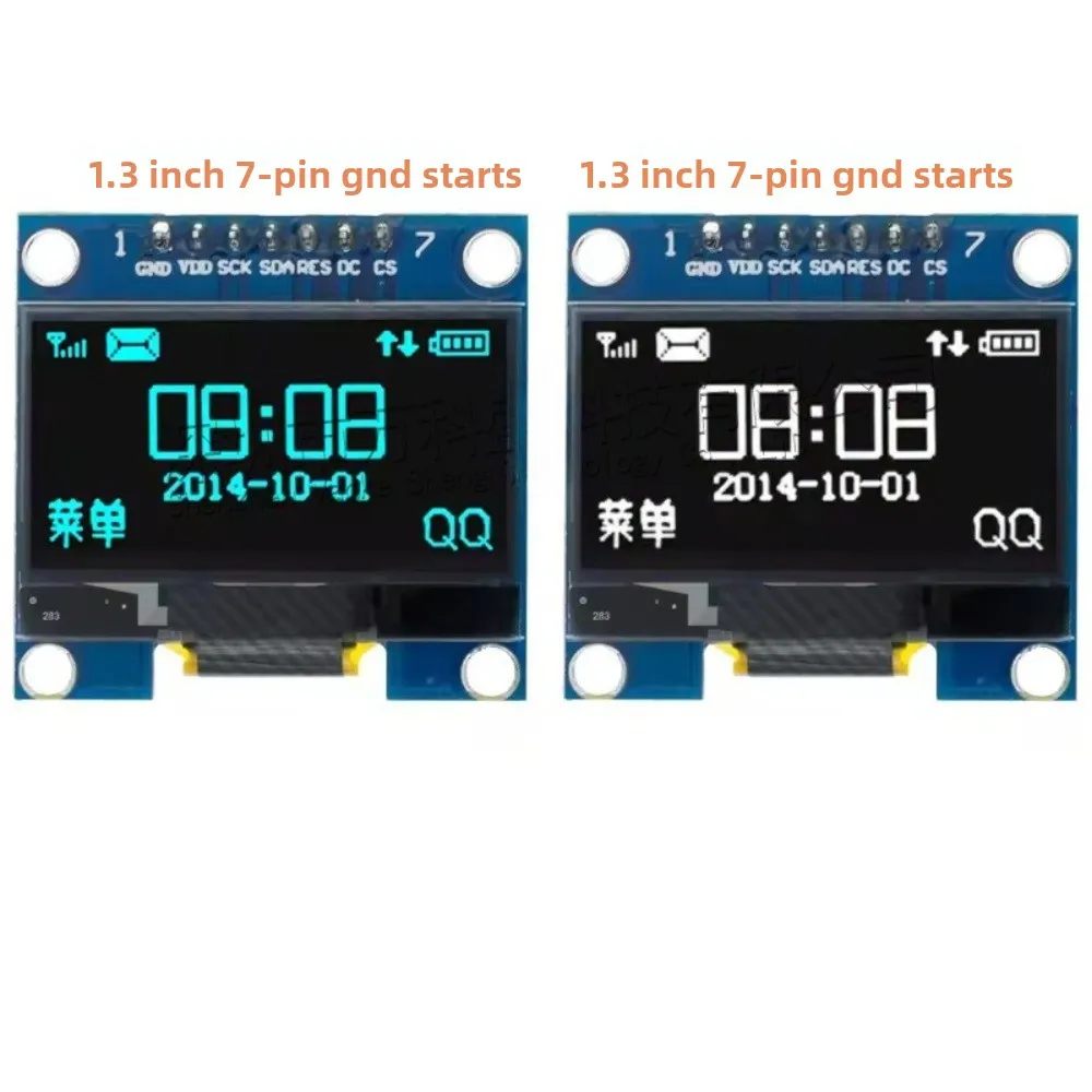 1.3 - inch White/Blue 12864 OLED LCD Display Module with I2C/IIC Communication, 4 - pin or 7 - pin