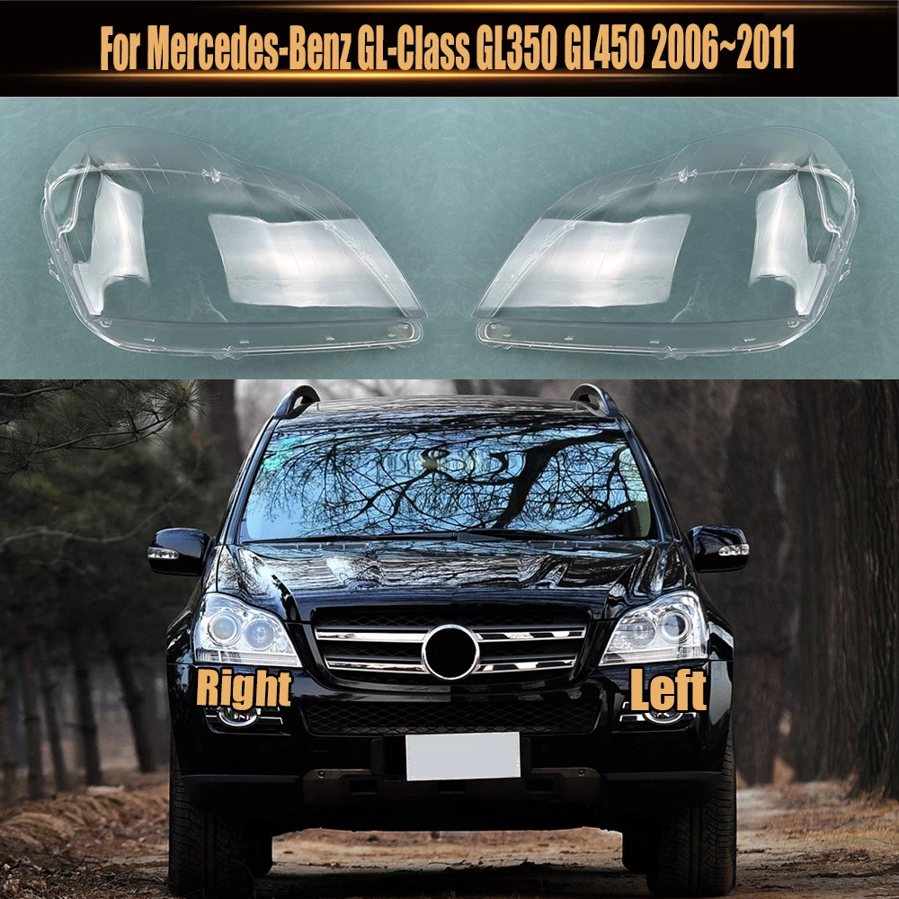 

For Mercedes-Benz GL-Class GL350 GL450 2006~2011 Penutup Lampu Depan Lensa Shell Plexiglass Pengganti Kap Lampu Asli