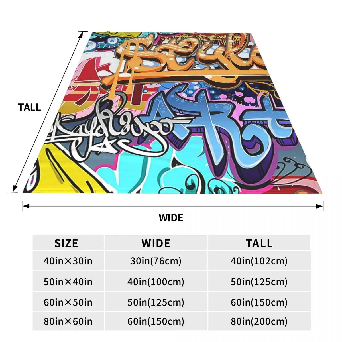 Urban Street Graffiti Art Blankets Soft Warm Flannel Throw Blanket Plush for Bed Living room Picnic Travel Home Sofa