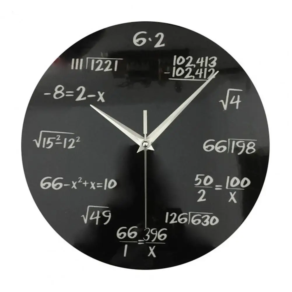 Math Teacher Gift College Professor Gift Silent Non-ticking Math Wall Clocks Unique Wooden Classroom Home Decor with Expressions