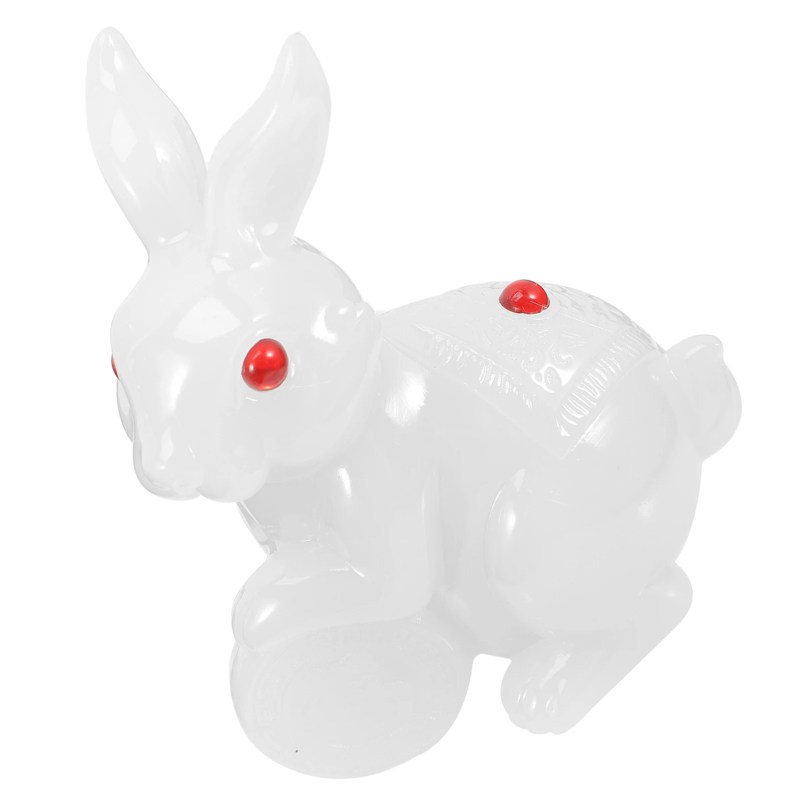 

Resin White Jade Rabbit Statue Lightweight Indoor Outdoor Decor Bunny Figurine Desk nament HomeDecoration RabbitYear