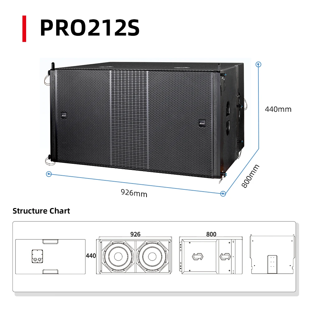 Lane PRO212S Factory OEM Professional Dual 15 Inch Outdoor PA Subwoofer Waterproof Passive Line Array Speakers System view 2