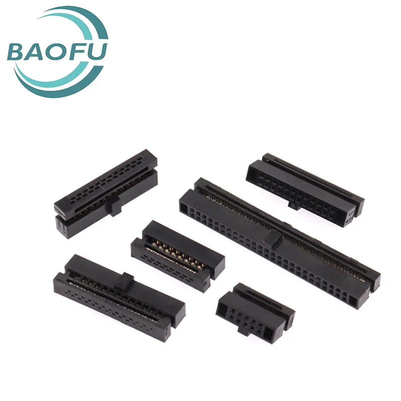 5pcs three piece set FC crimping head IDC connector spacing 1.27mm gray ribbon cable head JTAG plug 6p8p10p16p20p40p