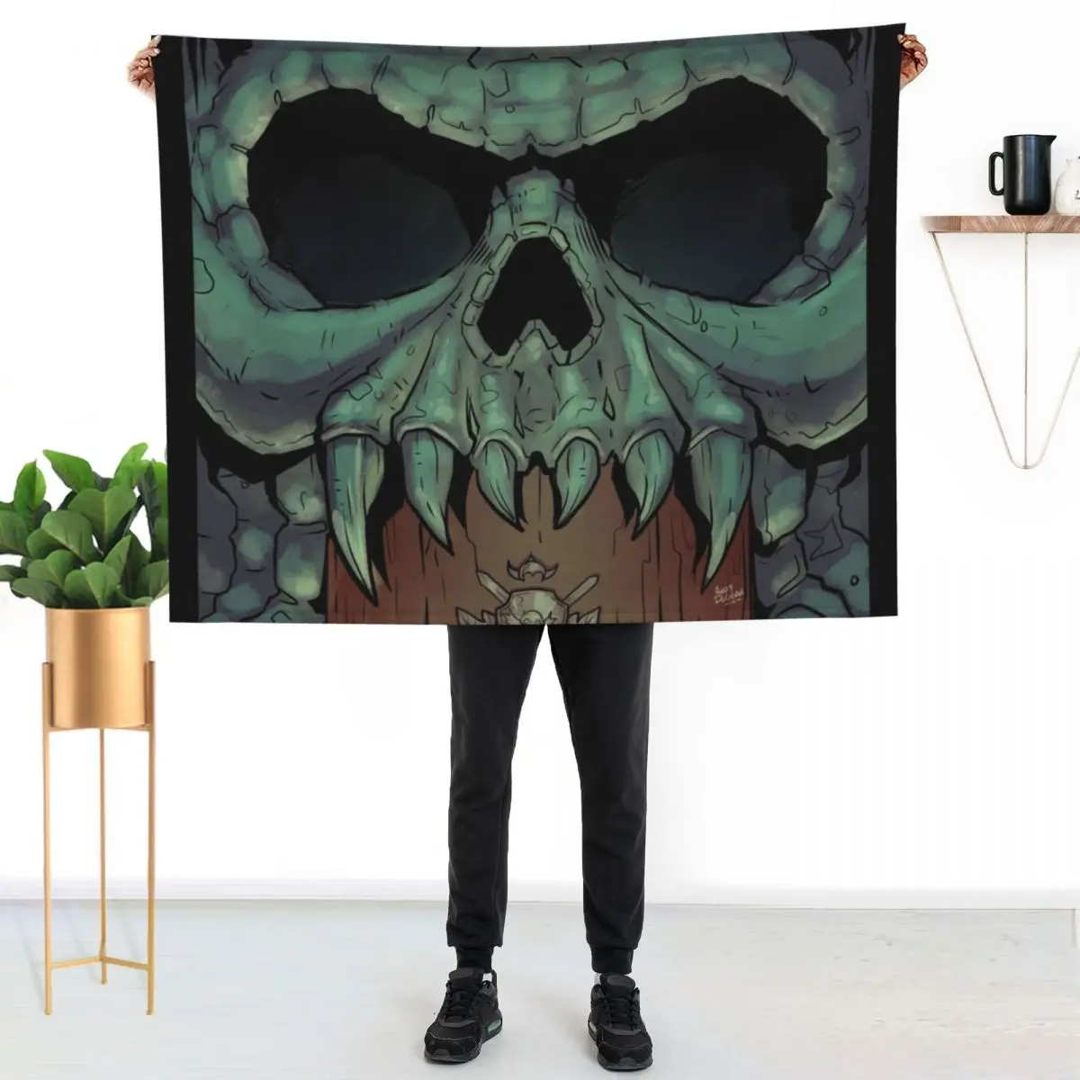 Castle Gray fantasy skull Throw Blanket Multi-Purpose Moving Summer Beddings Thin Large warm for winter Blankets