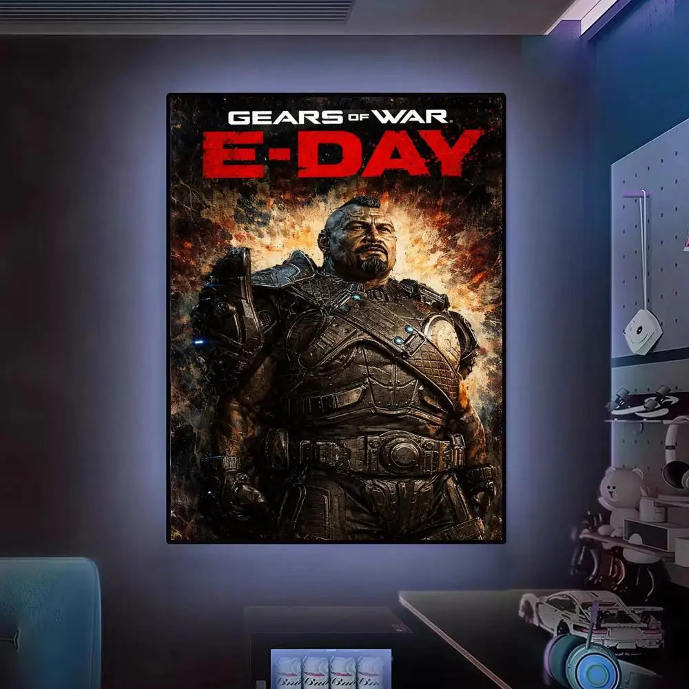 Game G-Gears of War E-Day Poster Modern Aesthetic Cool Premium Decor for Bedrooms and Gaming Rooms