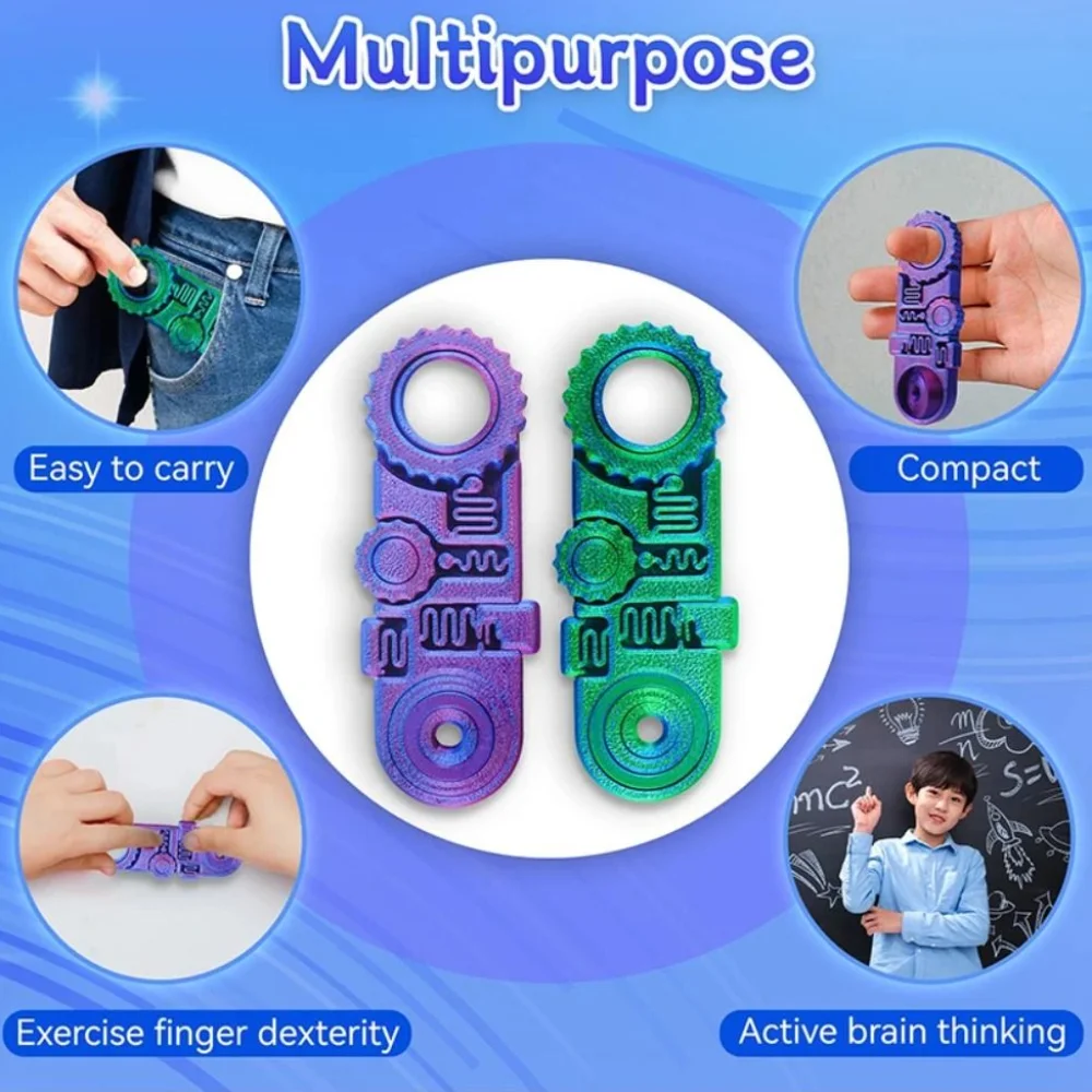 Impression 3D mécanique gyroscopique du bout des doigts 5 en 1 360 °   Spinner à main rotatif, roue dentée, pignon du bout des doigts