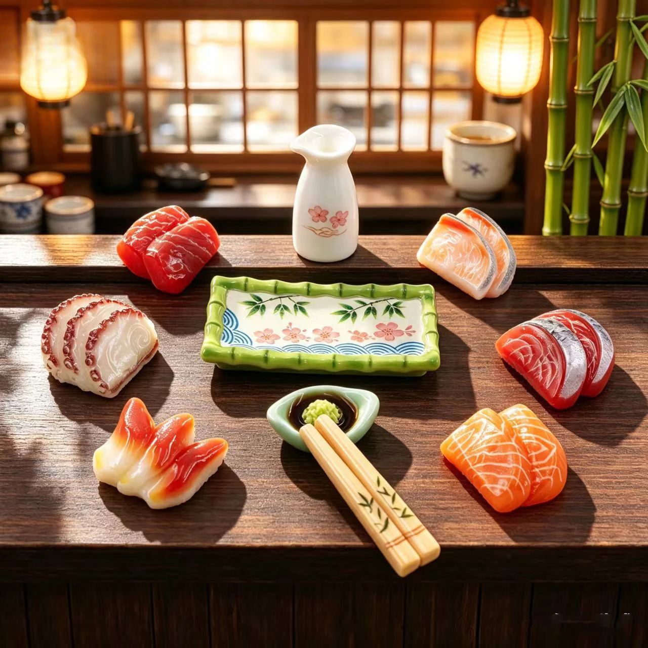 100pcs Kawaii Mini Sashimi Cooking Hot Pot Series DIY for Hairpin Keychain Earrings Scrapbook Dollhouse Accessories