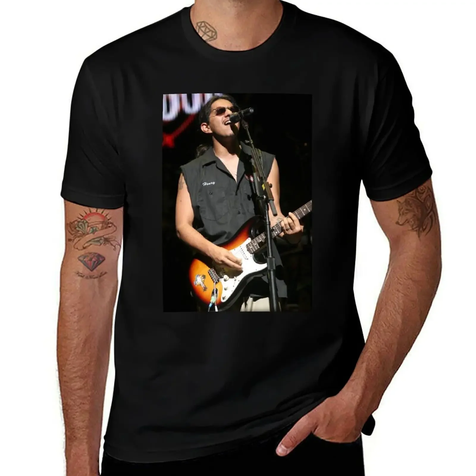 Henry Garza - The Los Lonely Boys - Photograph T-Shirt anime shirt graphic t shirts summer tops shirts graphic tshirts for men