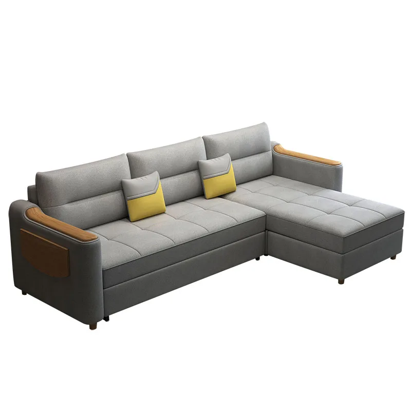 Multifunctional sofa bed dual-purpose foldable living room small apartment princess storage double