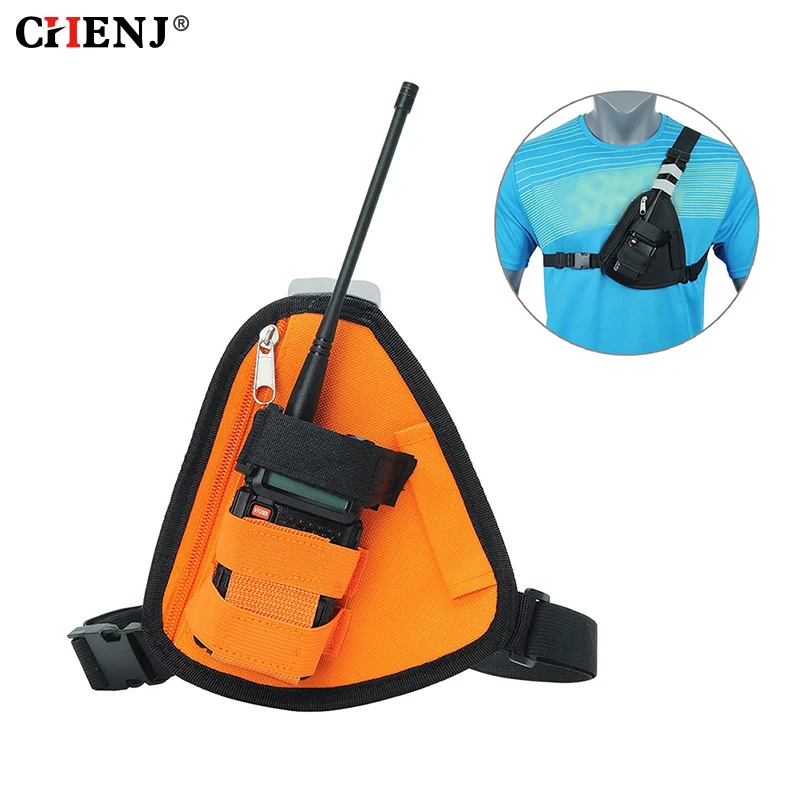 

Adjustable Radio Harness Bag Front Pack Triangle Chest Bag Pouch Holster Carry Case For Walkie Talkie