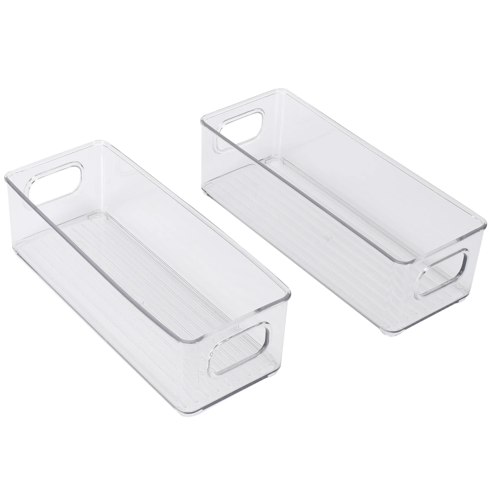 В наличии 2-х шт. контейнеры-органайзеры для холодильника, прозрачная штабелируемая пластиковая полка для хранения продуктов с ручками для кладовой, кухни