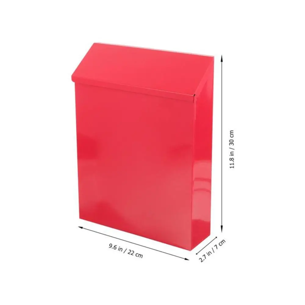 New Iron Mailbox Lockable Suspensable Letter Storage Box Cuboid Solid Newspaper Box Office