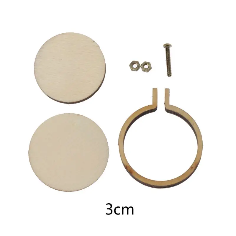 DIY Wooden for Cross Stitch Hoop Mini Ring Embroidery Circle Sewing Kit Frame Cr