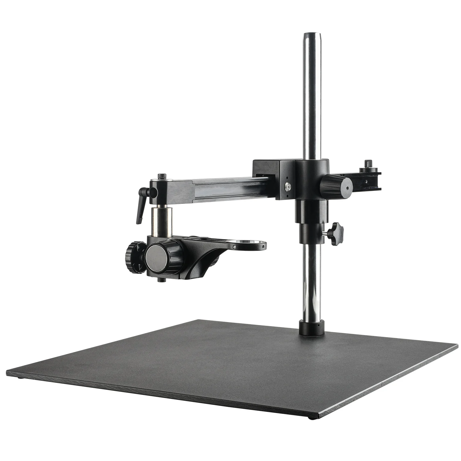 Soporte para microscopio de brazo cruzado de plataforma grande KOPPACE, Base de 500x500mm, columna larga de 500mm, apertura de lente de 50mm