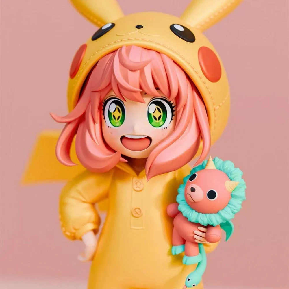 Kawaii Anya Forger X Pikachu Cosplay Cute Q Version Figure Spy X Family Anime Figurine Collectible Doll Perfect Gift for Fans view 3