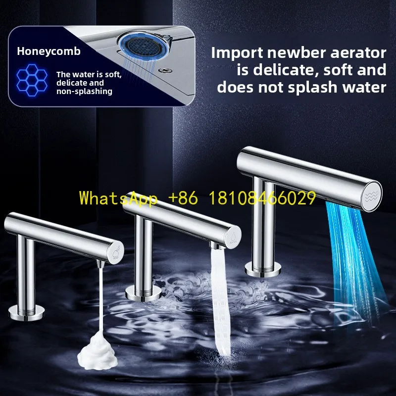 مجفف الأيدي الرغوي للمياه والصابون بمستشعر تلقائي مخصص لسطح المكتب التجاري ذو ثلاثة وظائف هندسية احترافية