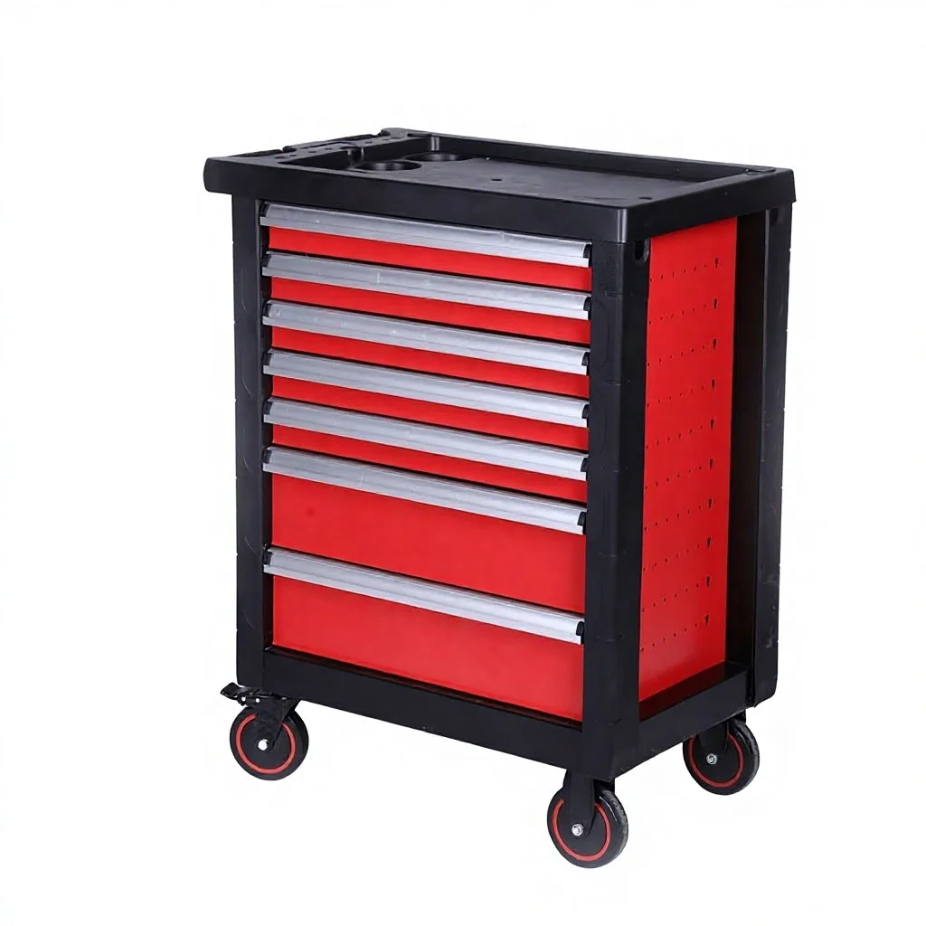 7 Drawer Garage Metal Rolling Roller Trolley Workshop Tool Cabinet, Tool Chest on Wheels