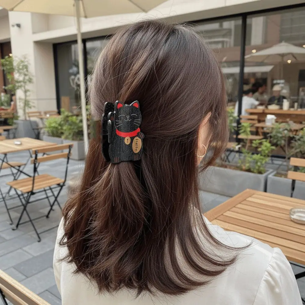 

Money Cat Lucky Cat Acetate Hair Claw Оцтовая кислота Заколка для волос Maneki Neko Заколка для волос Головной убор Корейский стиль Заколка в виде акулы для девочек