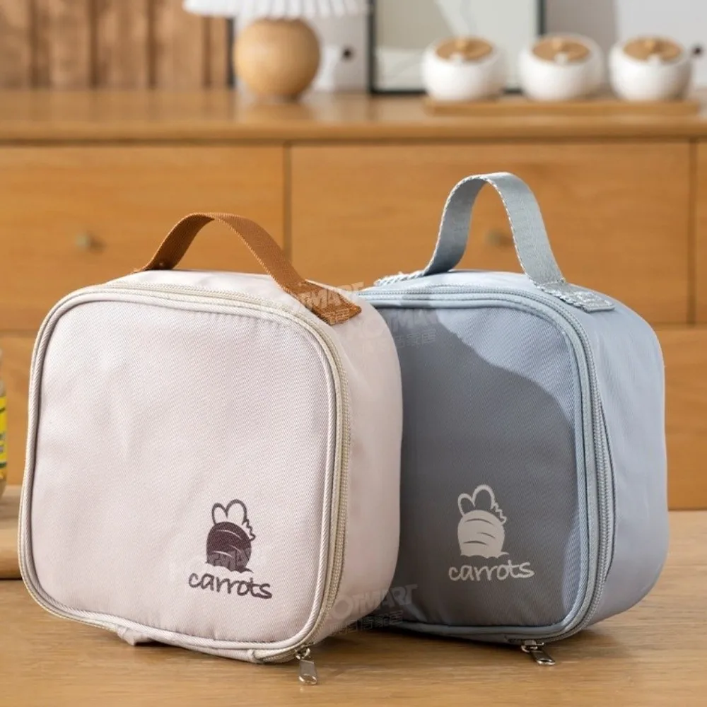 Triangular Shape Portable Breakfast Bag Waterproof Material Thickened Design Insulated Lunch Bag Handheld Style Small Size