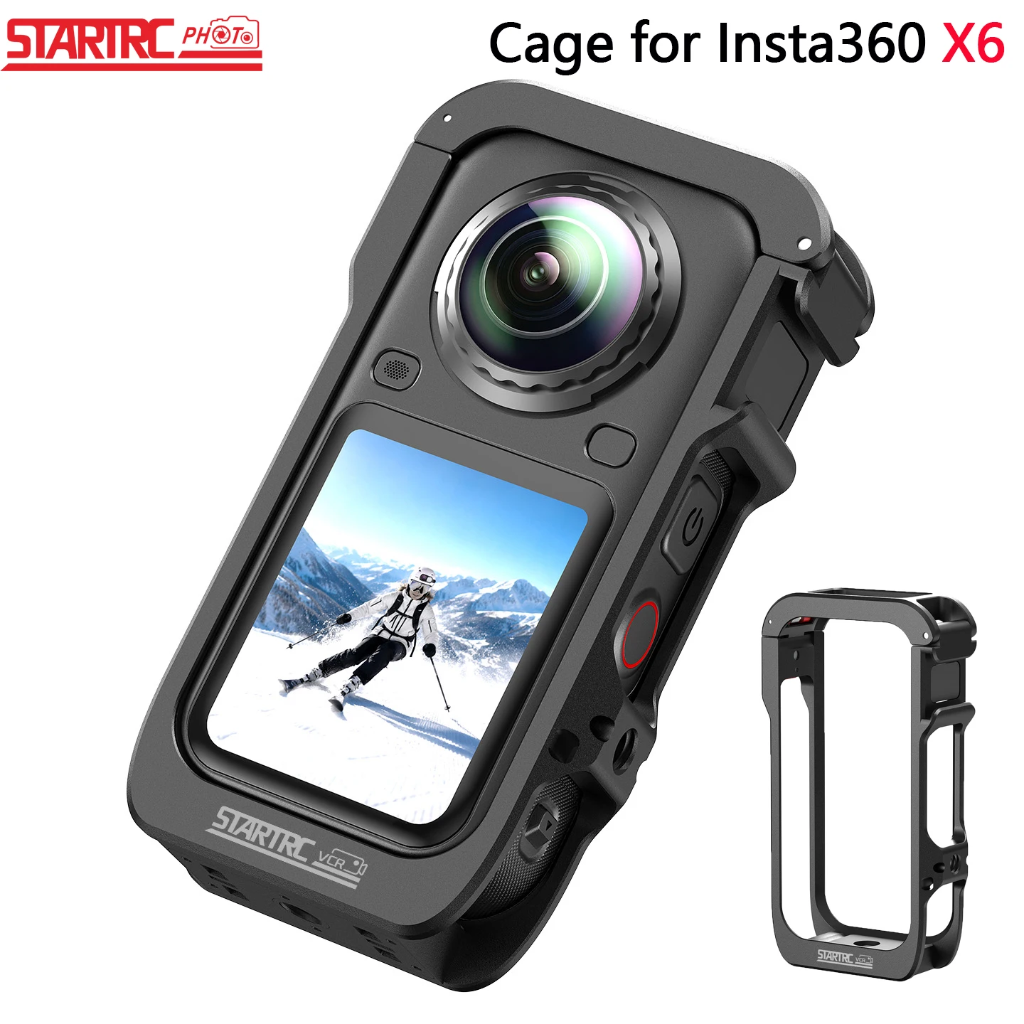 X6 Aluminum Frame Cage for Insta360 X6 Accessories, 1/4