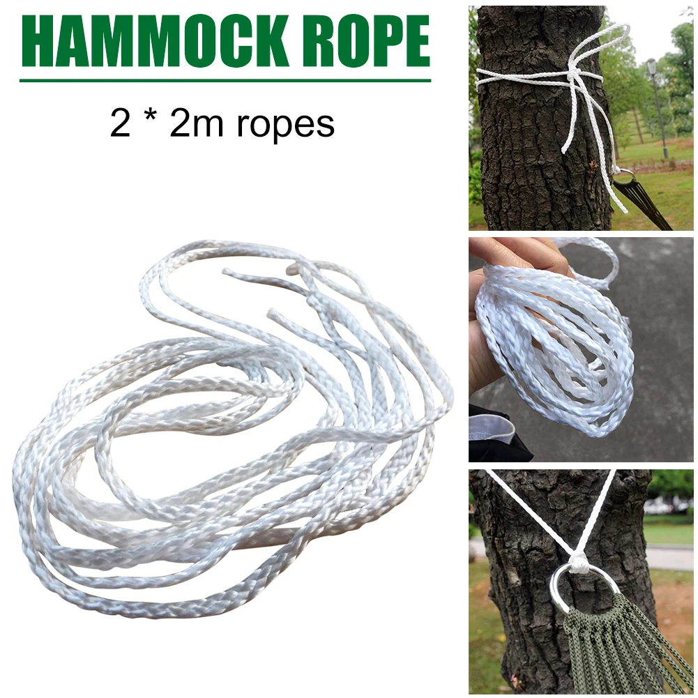 Hammock Tied Rope Tree Hanging Swing Chair Bed Park 2pcs 2m Outdoor Camp Strap for Home Yard Relaxation Ornaments