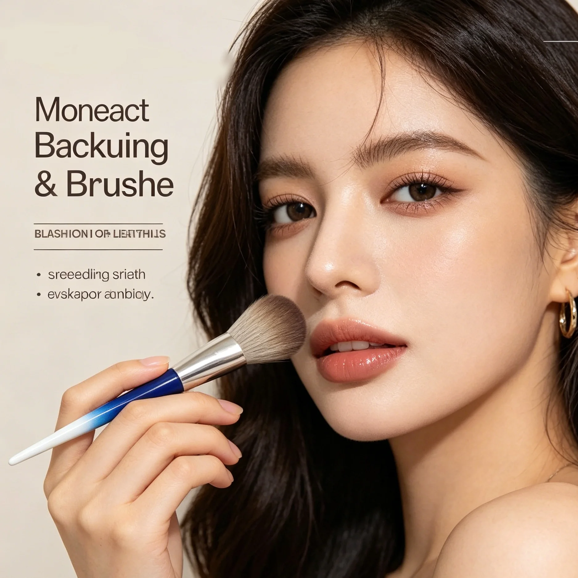 A single, flat-headed precision makeup brush, suitable for beginners for applying makeup and making subtle adjustments.