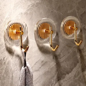 Móc tường acrylic tự dính vào phòng tắm, không khoan, móc treo tường, móc phía sau và chìa khóa, trang trí nhà 6 Mange bán hàng chính trong acrylic - №4