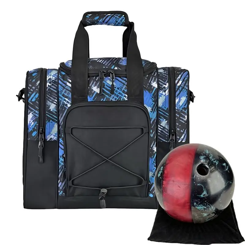 

Bowling Bags Tote Bowling Bag 1 Ball Adjustable Belt Padded Multifunctional Towel Shoes Single Bowling Ball Bag For Men Women