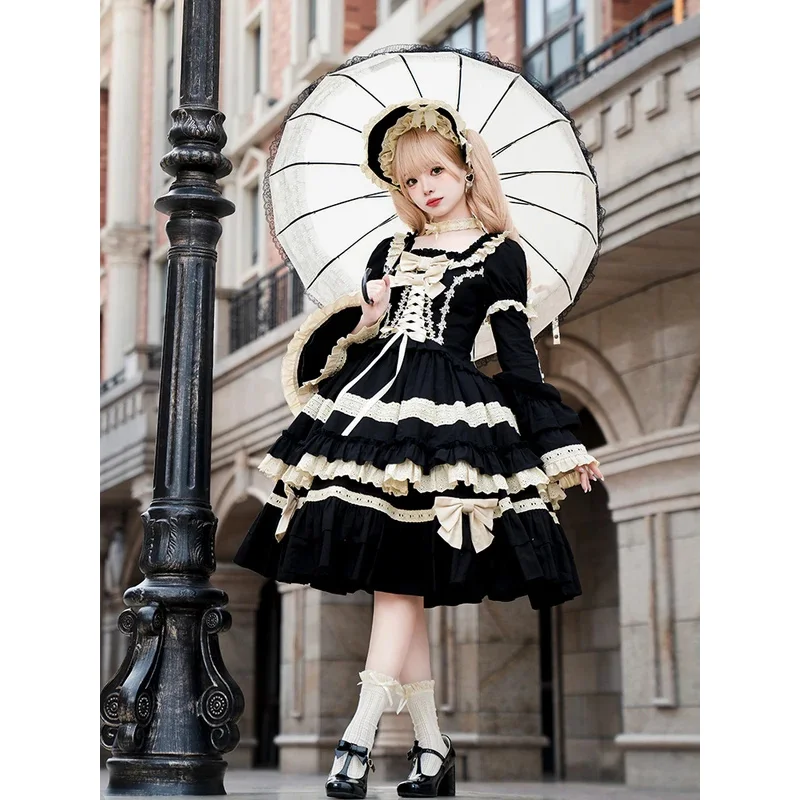 Japanse Zoete Lolita Op Jurk Vrouwen Elegante Gothic Prinses Feestjurken Met Korte Mouwen Victorian Girly Harajuku Kawaii Party