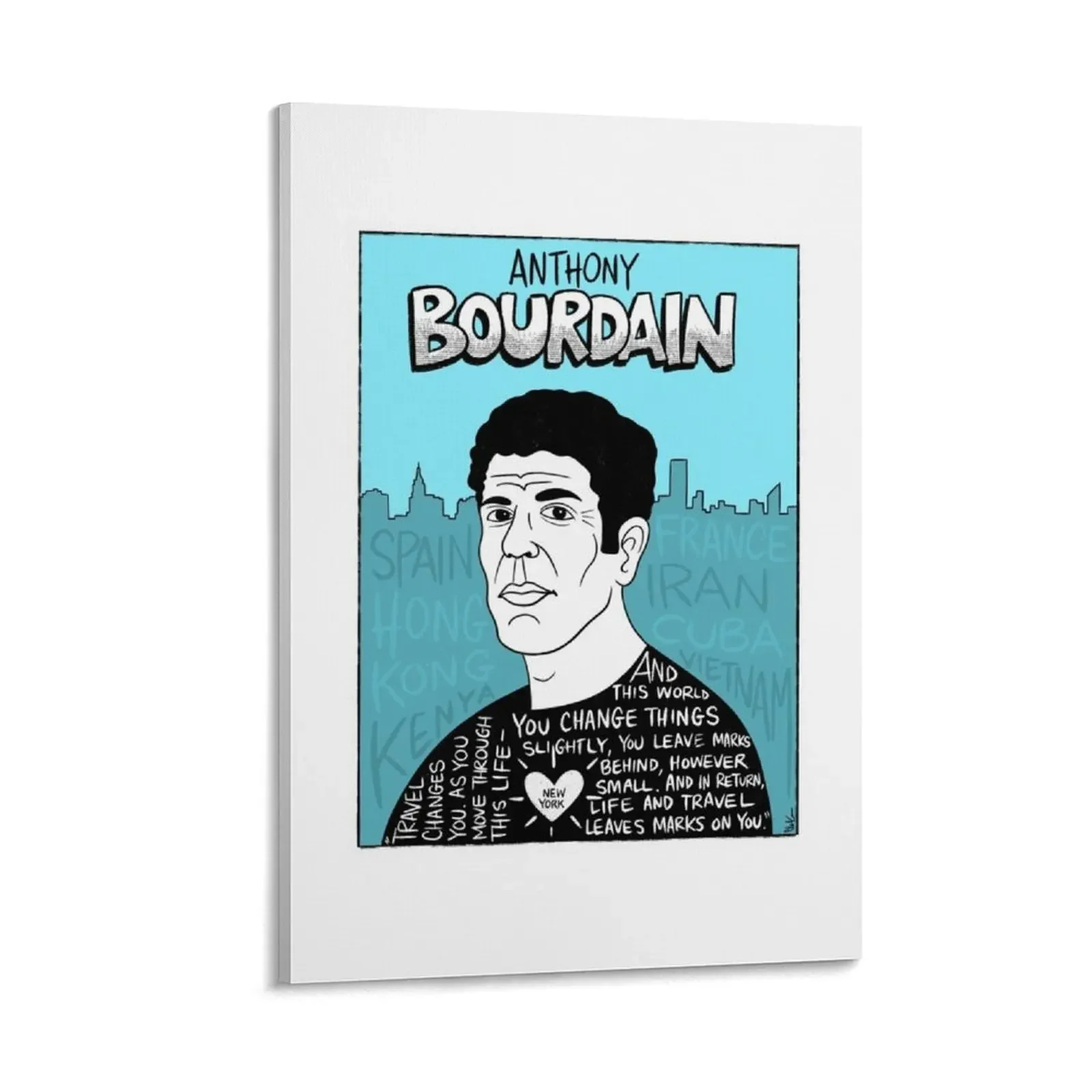 

Anthony Bourdain Pop Folk Art Canvas Painting poster anime wall decor home and decoration