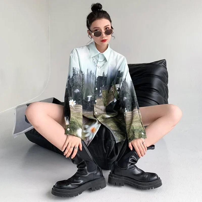 女性のためのエレガントなプリントブラウス,ファッショナブルなトップス,新しい