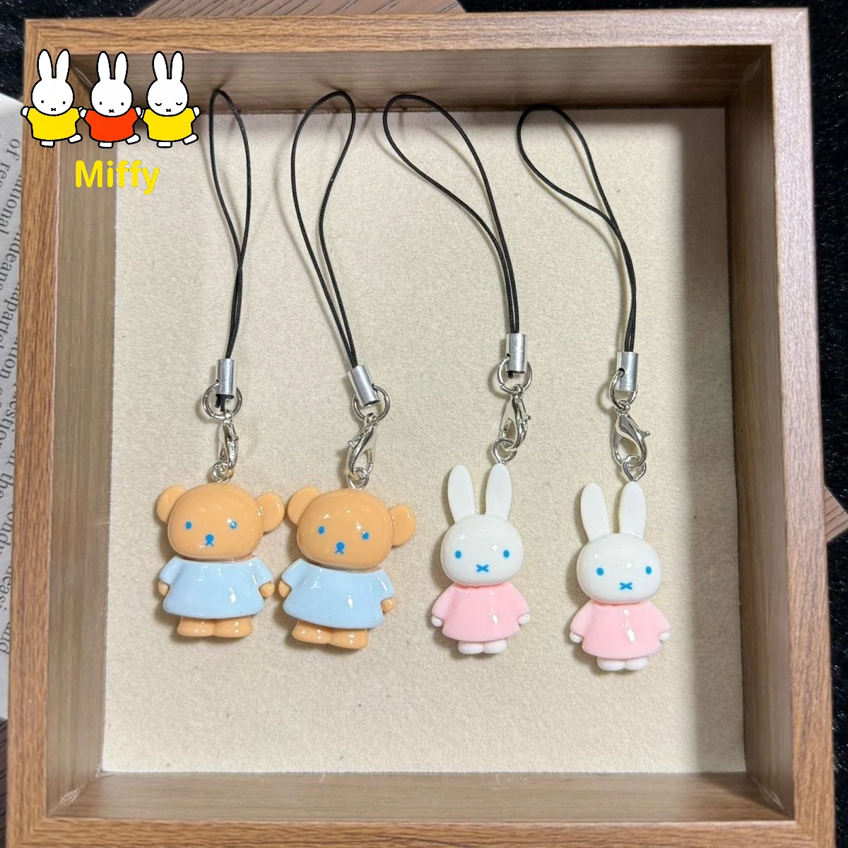 Kawaii Miffy Keychain Cute Cartoon Miffy Pendan Soft and Cute Girl Cartoon Bag Pendant Couple Gift Mobile Phone Pendan