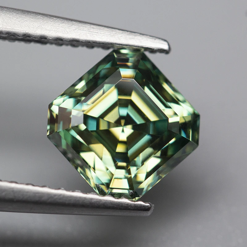 Never Fade Green Colors Moissanite Stones GRA Certified Round Pear Oval Emerald Heart Princess Radiant Cut for Jewelry Making