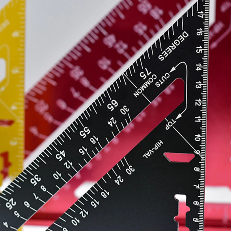 Triangle Ruler 7 Inch Measurement Tool Aluminium Alloy Carpenter Set Square Angle Woodworking Tools Try Square Triangular Metric