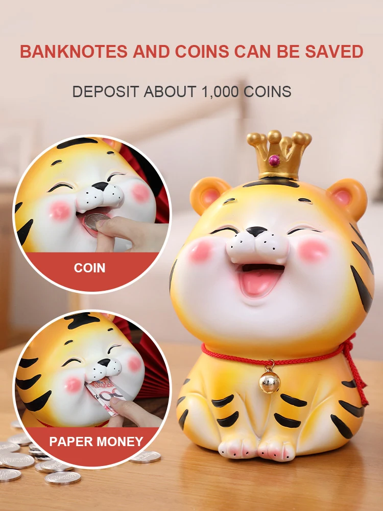 2022 Tiger Piggy Bank Money Boxes Storage Kids Toys Home Decor Money Saving Box Children Piggy Money Bank Cute Cartoon Gifts