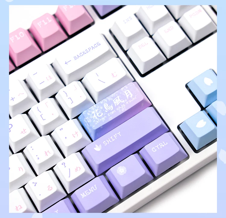 142Keys/Set Flower Bird Wind Moon Hanatorika Kazetsuki KCA Original Design Cherry Mx Swithc Height Sublimates PBT Keycap DIY