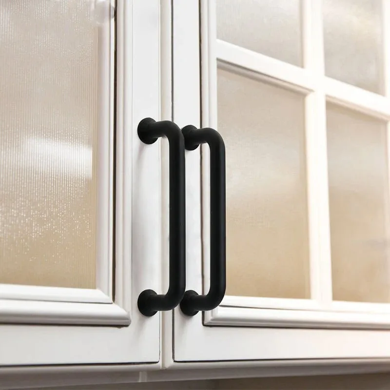 Black Rose Gold Cabinet Handles Zinc Alloy Kitchen Cupboard Door Pulls Drawer Flush Knobs Decorative Furniture Handle Hardware