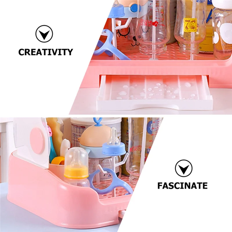 

B28C-Water Bottle Drying Rack Terrarium Fogger For Baby Bottles Parts Dryer Glass Containers Holder Storage Box C