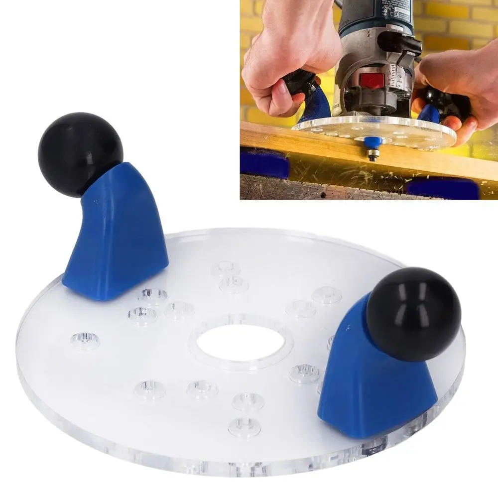 

Double Handles Woodworking carving positioning disc Fixed-base Guide Easy Installation Inverted board carving machine Clear View