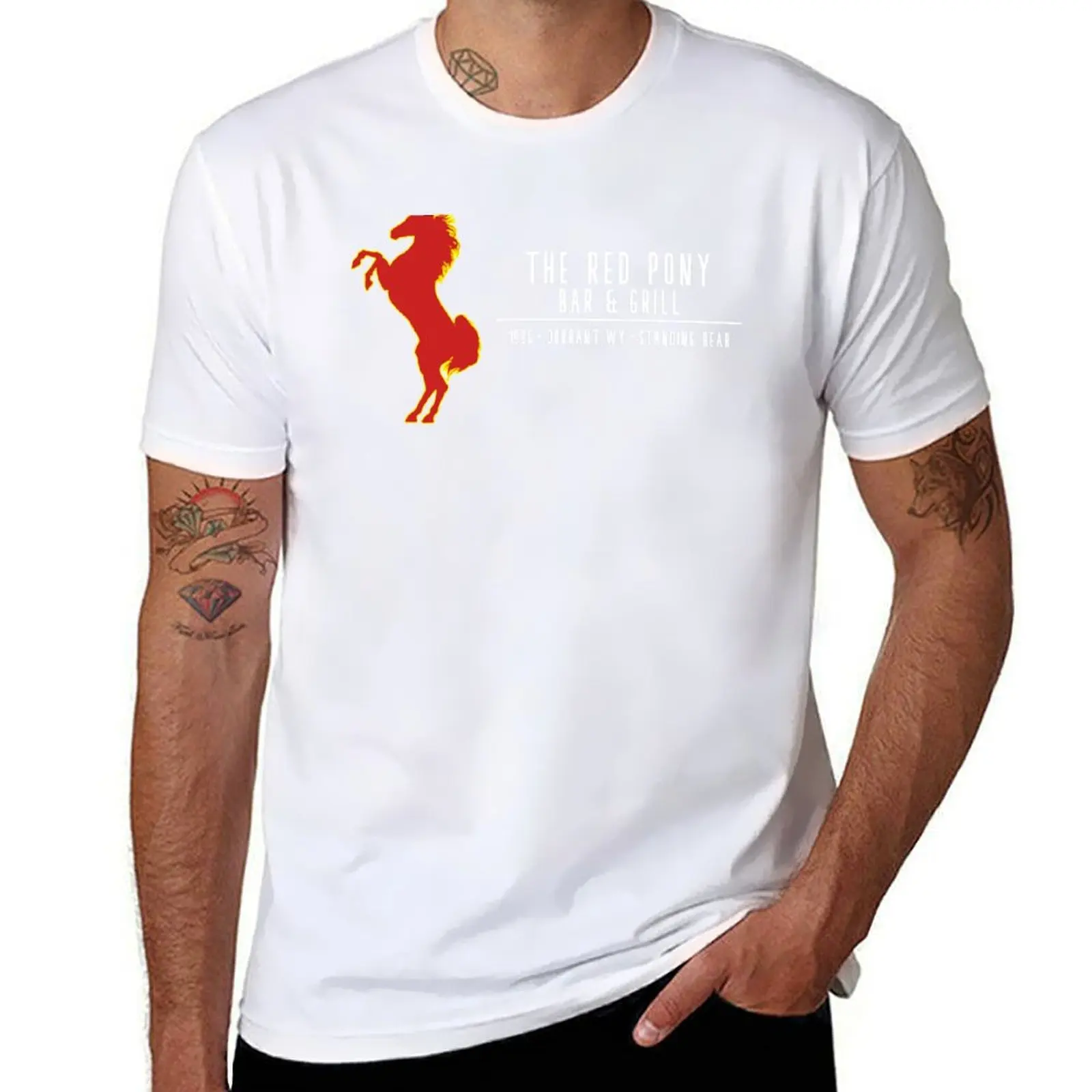 

Red Pony Bar T-Shirt man t shirts for men casual men t shirt cotton 100% T-Shirt