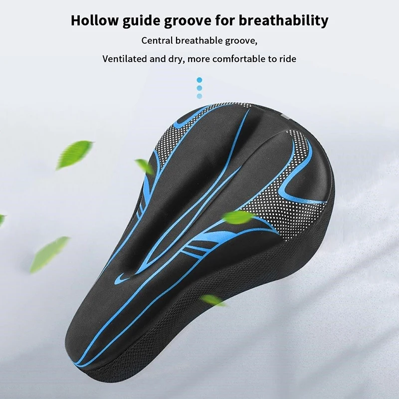Hot！Bike Seat Cushion, Silicone Gel Padded Cover Bike Seat Cover For Men Women, Adjustable Soft Padding Bicycle Seat Cushion