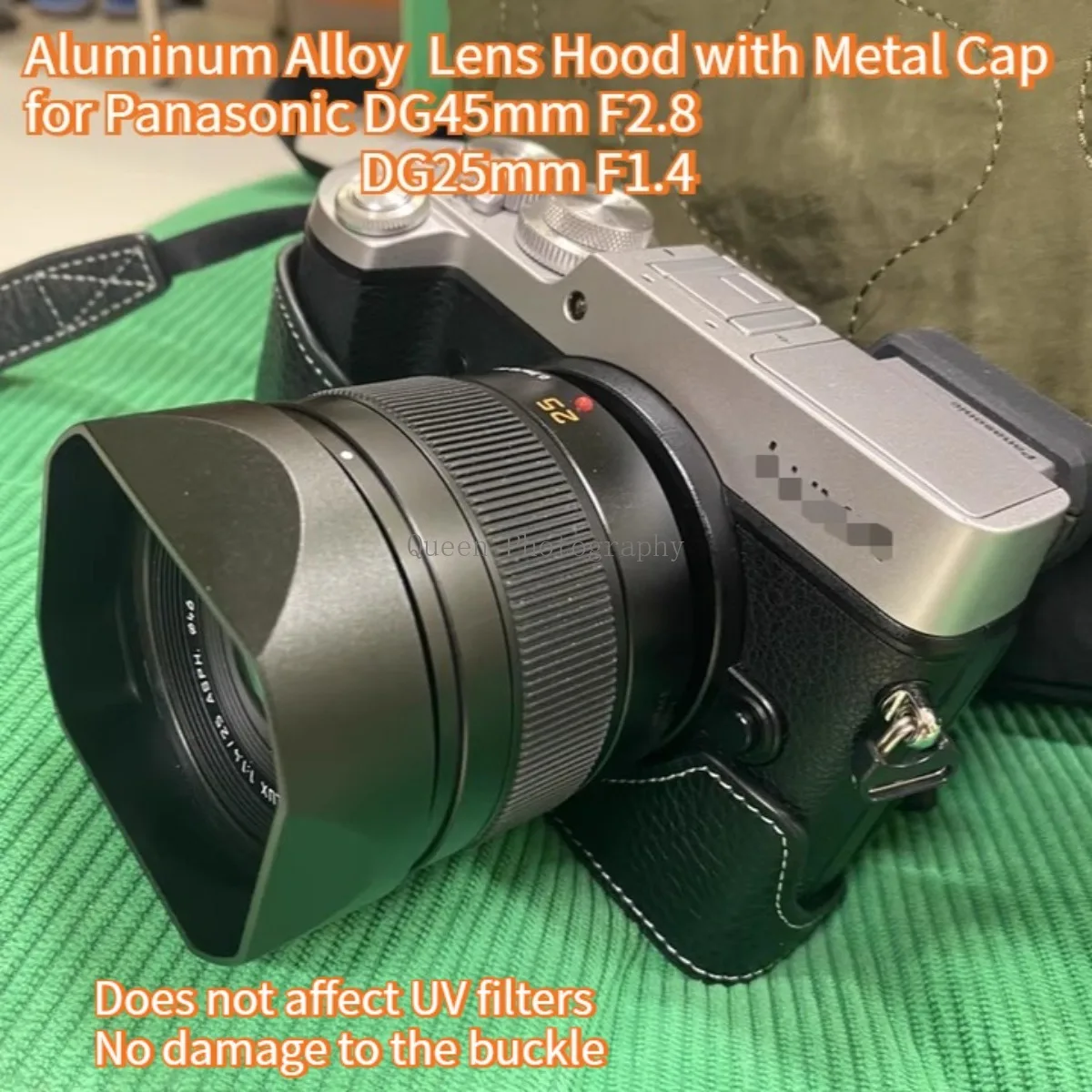 

Байонетная металлическая квадратная бленда из алюминиевого сплава с металлической крышкой для камеры Panasonic DG45mm F2.8 2.8/45 DG25mm F1.4