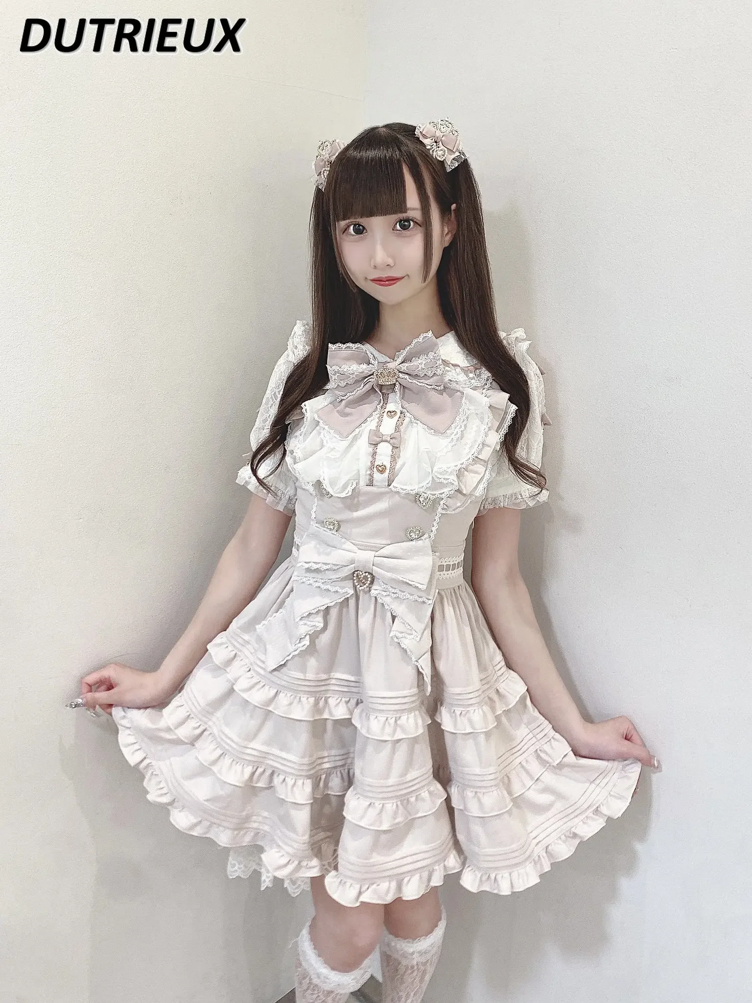 Good Quality Japanese Style Sweet and Cute Bud Mass Production Vest Bow Lolita Dress Casual Elegant Strap Dresses for Women