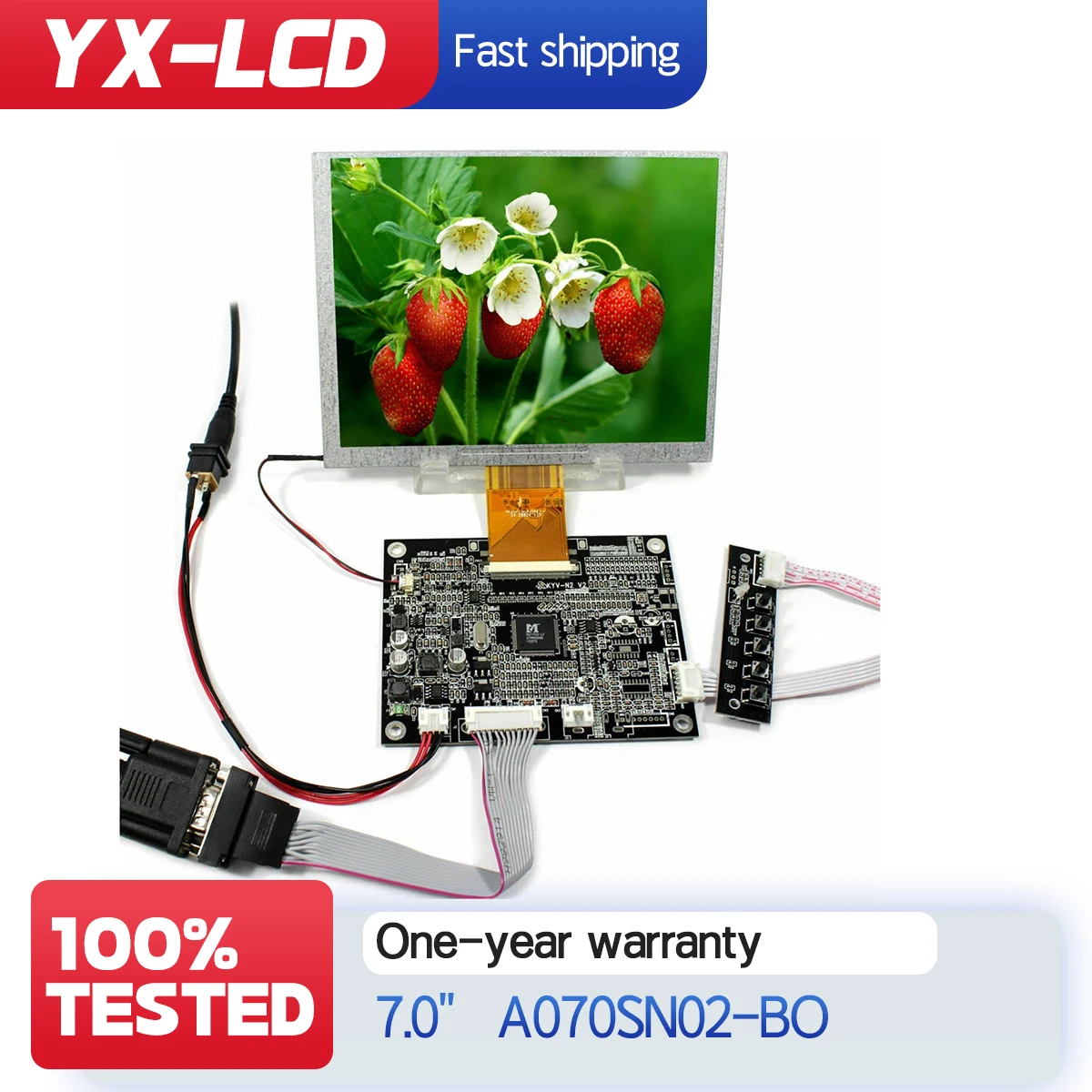 7inch LCD Screen 800x600 A070SN02 VGA LCD Controller Board KYV-N2 V2