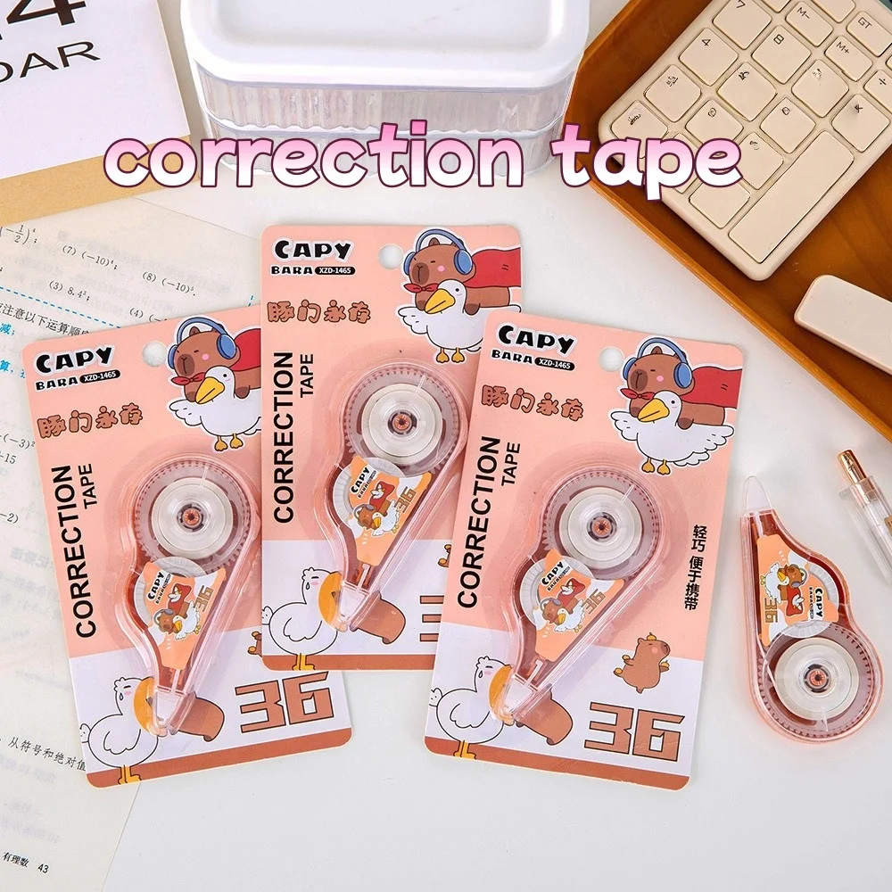 Capybara Correction Tape 5-Meter Clear High-Capacity Error Corrector for Students School Teacher Reward Exam Study Gift 6 Colors